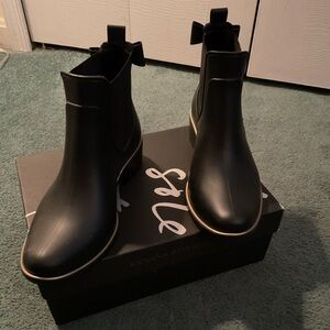 Kate Spade Black Rubber Boots Size 7